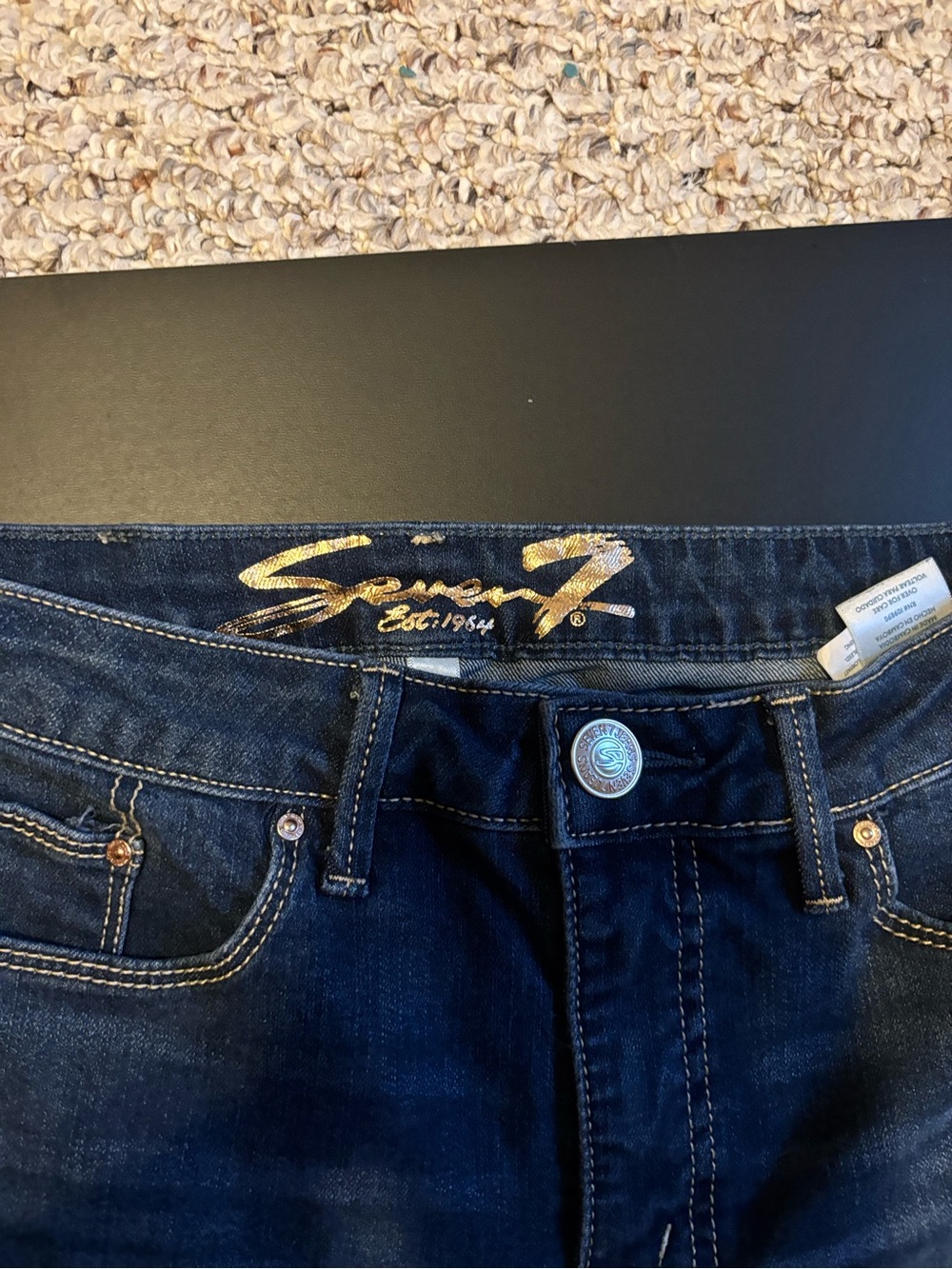 Seven7 Women's Skinny Dark Blue Stretch Jeans